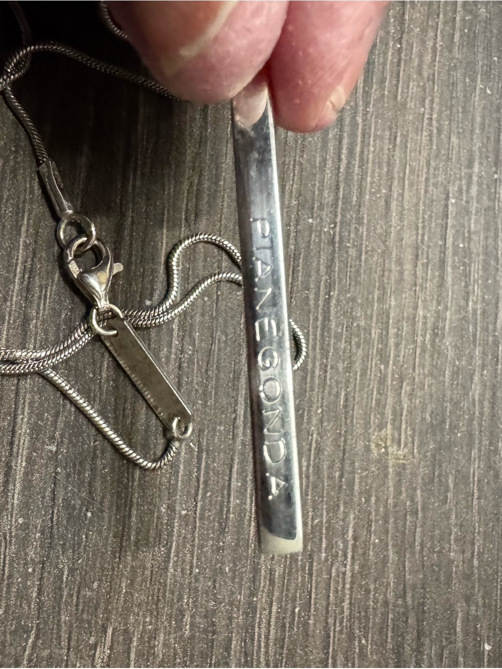 Piandegonda Sterling Silver Bar Necklace